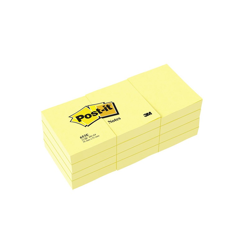 Bloc 100 feuilles jaunes repositionnables 40X50 l'unité