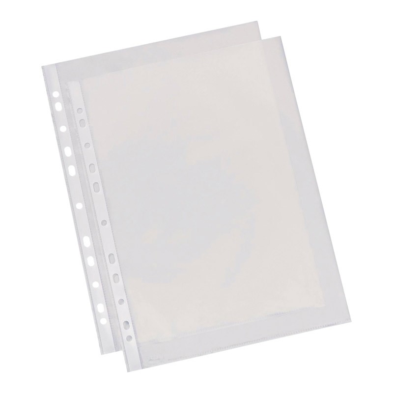Pochettes perforées - 21x29,7 cm - Polypropylène - Aspect lisse - Perforation 11 trous - /100