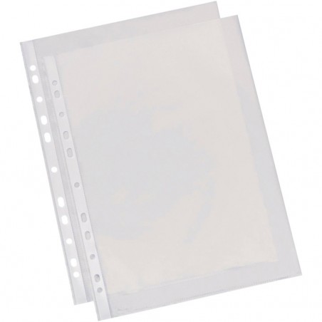 Pochettes perforées - 21x29,7 cm - Polypropylène - Aspect lisse - Perforation 11 trous - /100