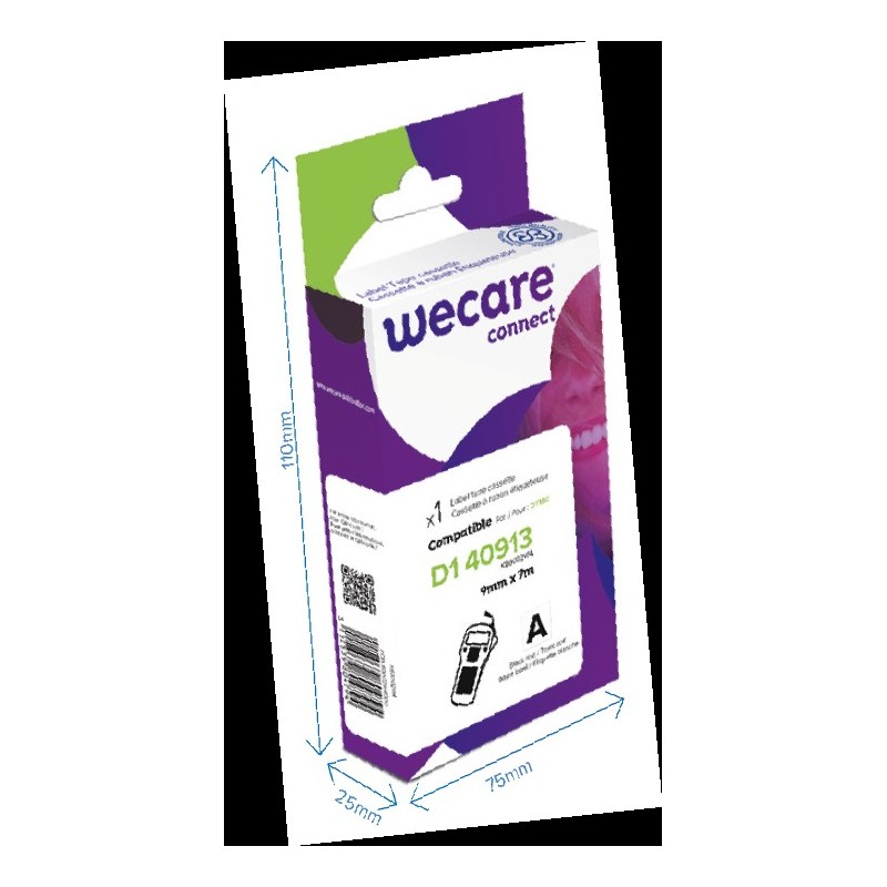 Cassette DYMO label manager D1 - 12mm X 5,5 Noir/Blanc