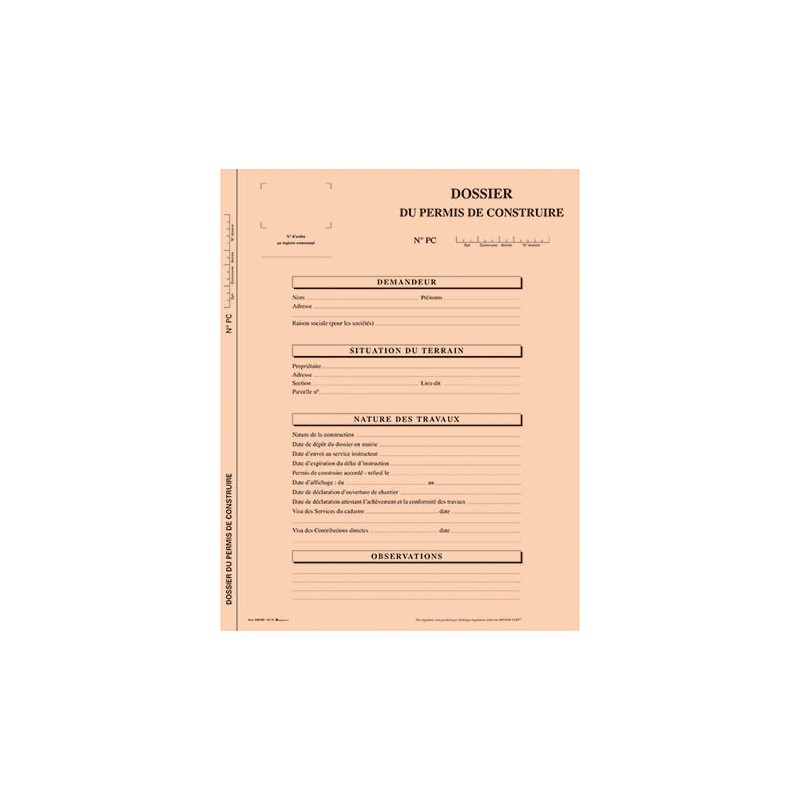 Dossier "Permis de construire" - Paquet de 10 - Orange