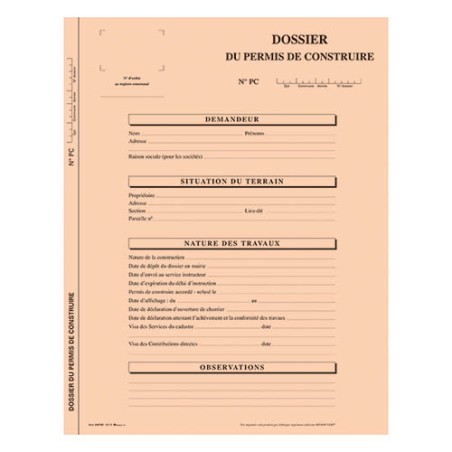 Dossier "Permis de construire" - Paquet de 10 - Orange