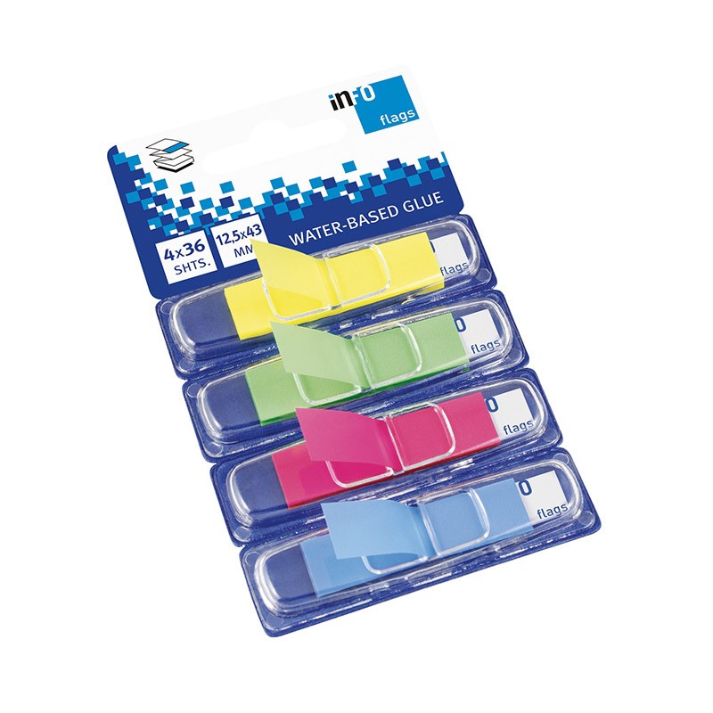 Lot de 4 blocs de 36 index couleurs post it